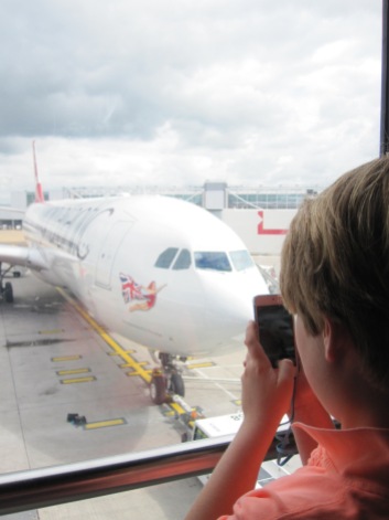 MasterB taking a pic of our plane...